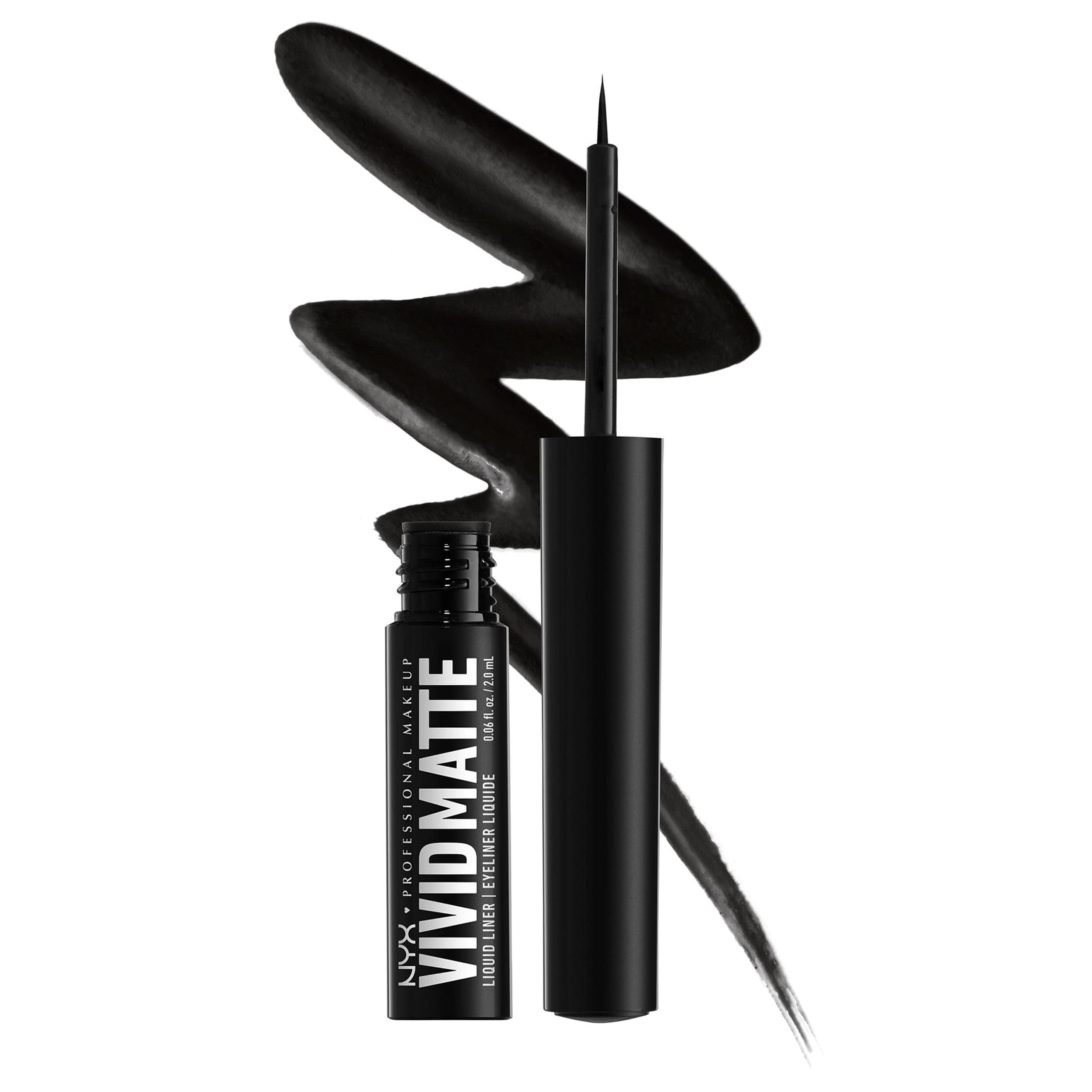 NYX Professional Makeup Vivid Matte Liquid Liner, Eyeliner Líquido, Ultrapigmentado, Acabado Mate, Punta Ultra-precisa, Tono 01 Black