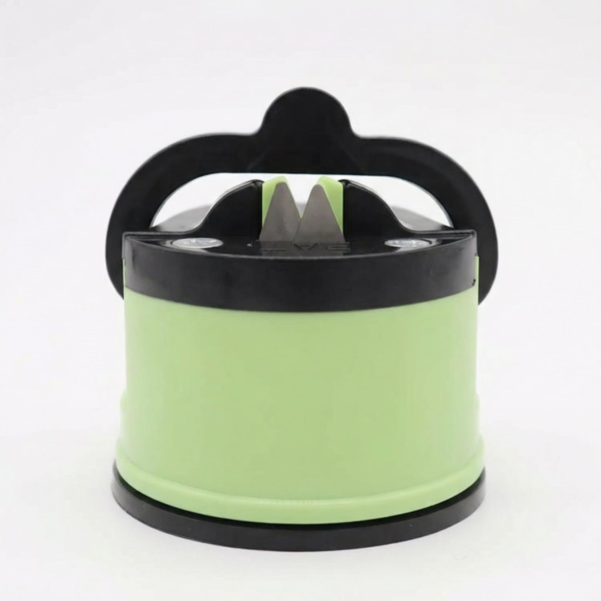 Knife Sharpener with Suction Base and Safety Handle Manual V-Groove Two-Stage Blade Sharpening Tool for Home Cooking Prep