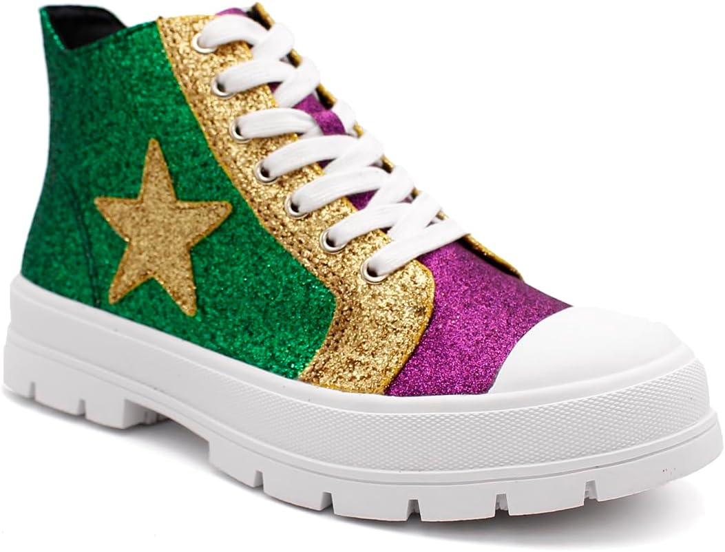 Laforst Women's Glitter Nonslip Parade Sneaker Shiny Shoes for 2026 Mard Gras