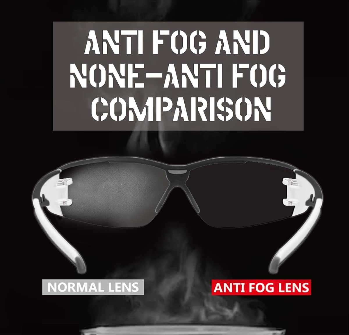 Super Flexible Lightweight Anti Fog Wrap-Around U6 Clear Shooting Safety Glasses with ANSI Z87.1 Scratch Resist - Image 7