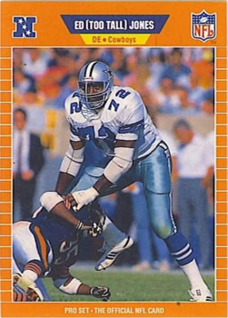 1989 Pro Set Football #91 Ed Too Tall Jones Dallas Cowboys The Official Card of the NFL
