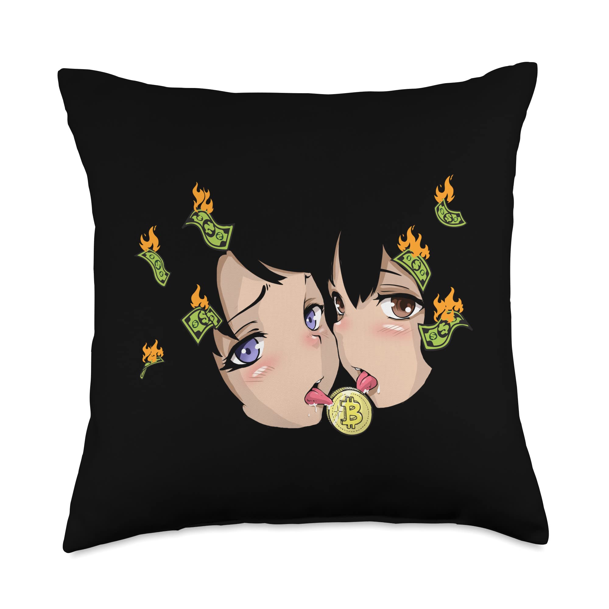 Amazon.com: Bitcoin Anime Hentai Girls Licking Bitcoin Crypto Throw Pillow  : Home & Kitchen