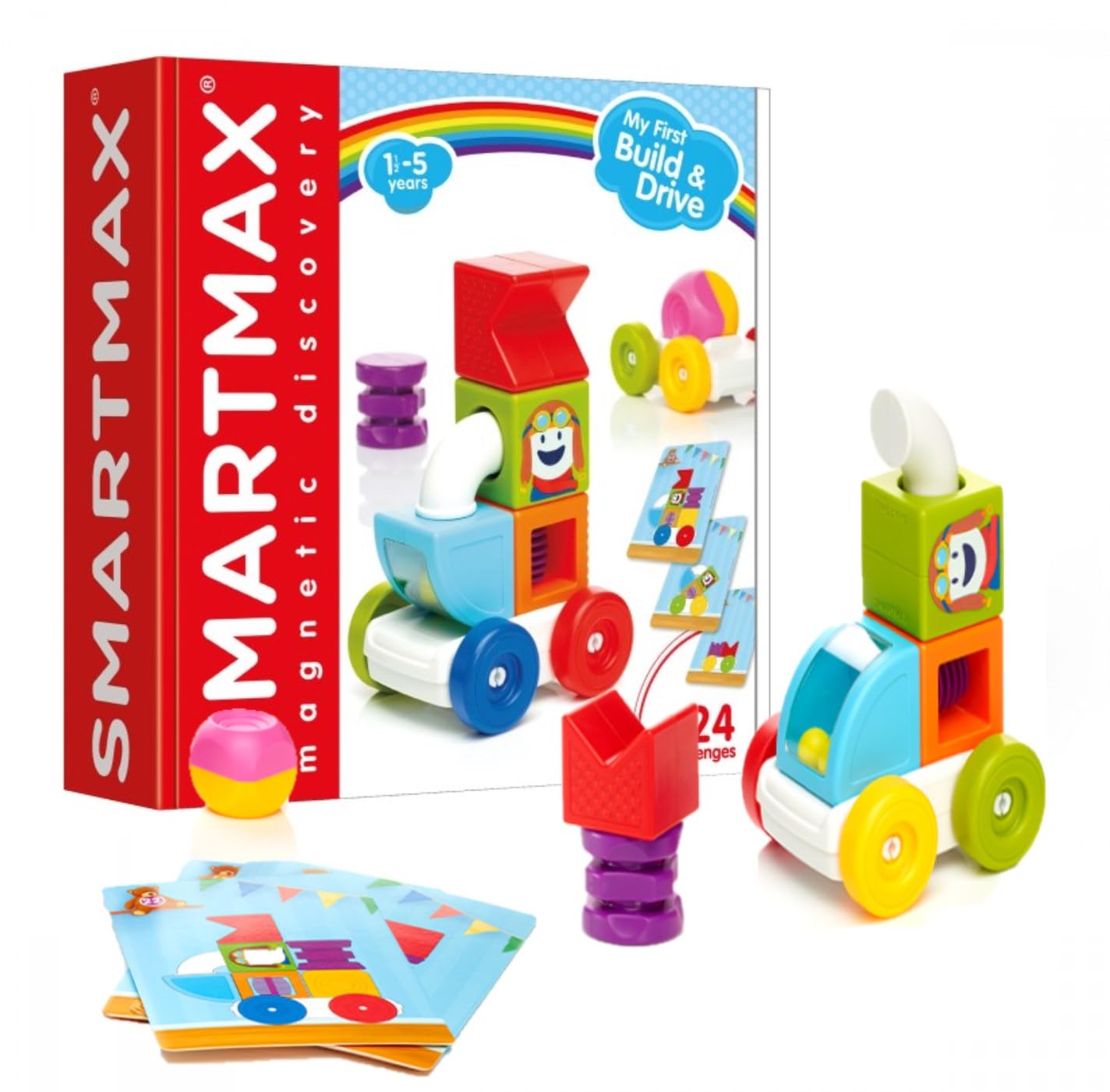 MY First Build & Drive Toddler Toys, Magnetic Tiles Construction