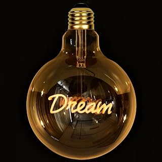 Giant Edison Bulb Alphabet Led Filament Lamp Bulb 4W Dimmable Medium Base 110/130V Vintage Decorative Light Bulb (Dream Drop)