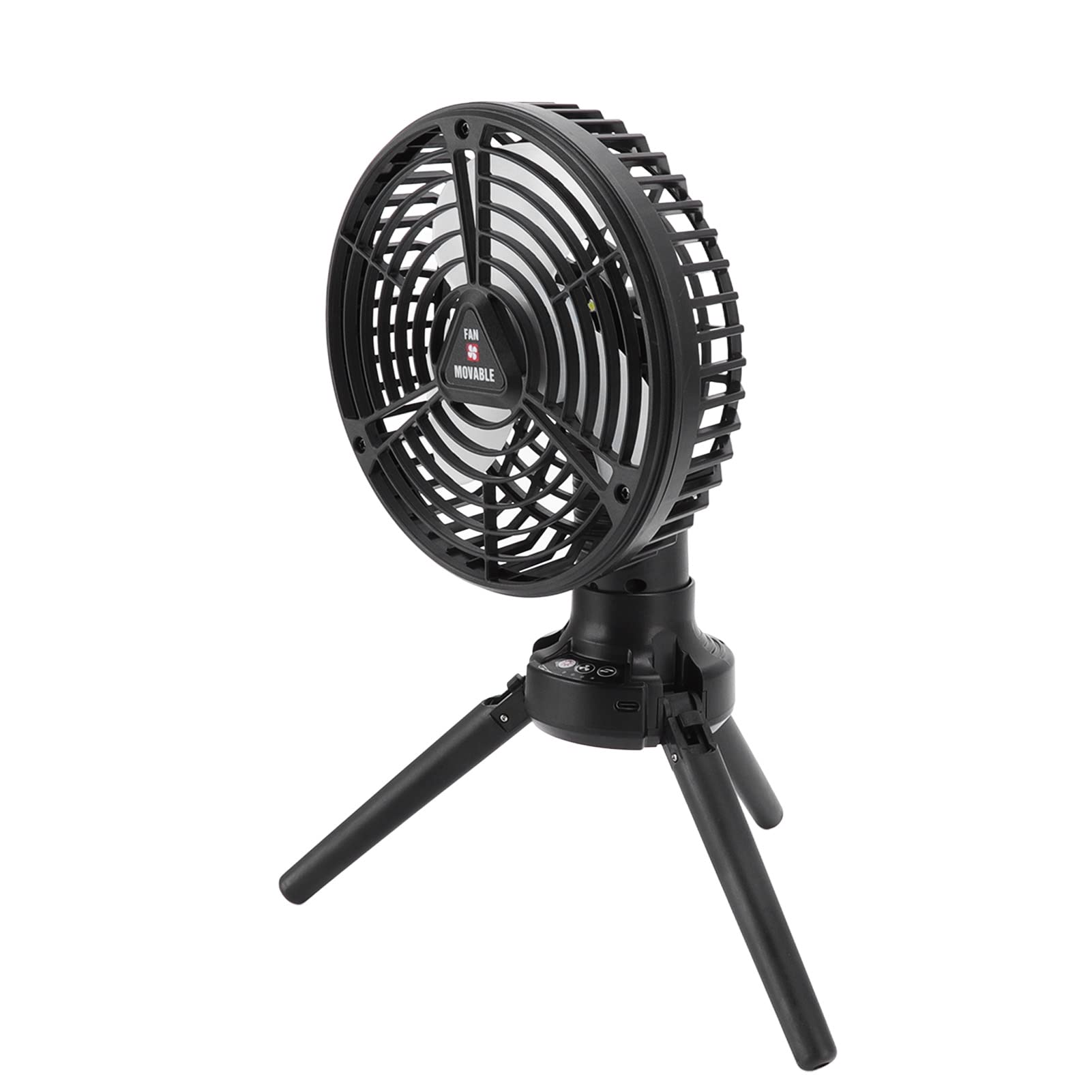 Ventilador plegable para taller con cabezal oscilante y linterna potente