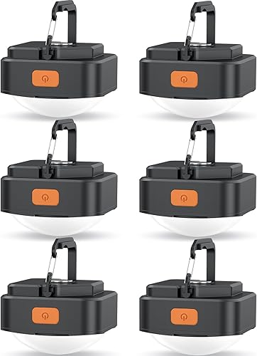 Luces de campamento recargables FLY2SKY 6 piezas de luces negras para tienda de campaña, mini linterna LED portátil para campamento, equipo de disponible en Yaxa Costa Rica