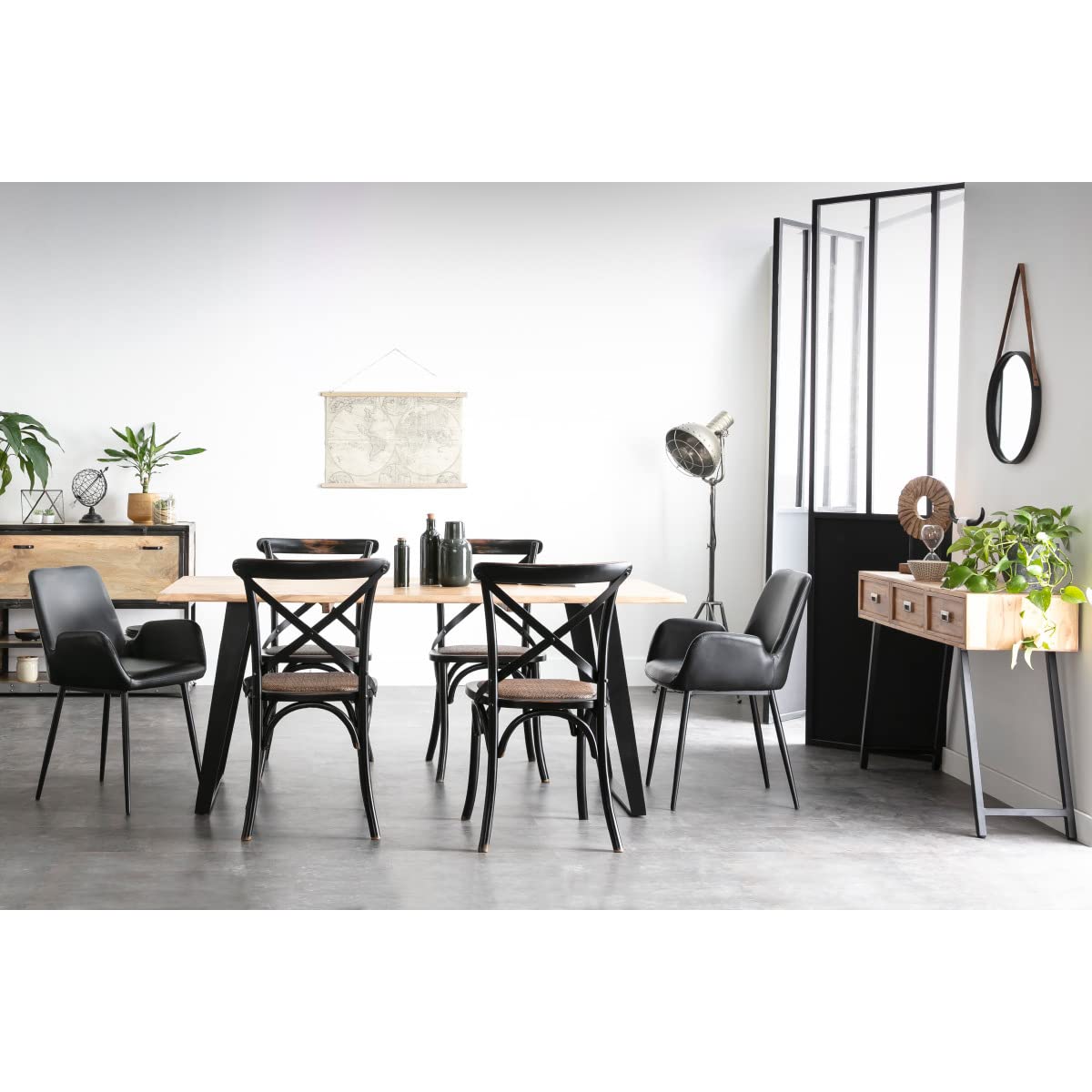 Miliboo Sillones Vintage Negros con Patas Metal Negro (Lote de 2) TIKA