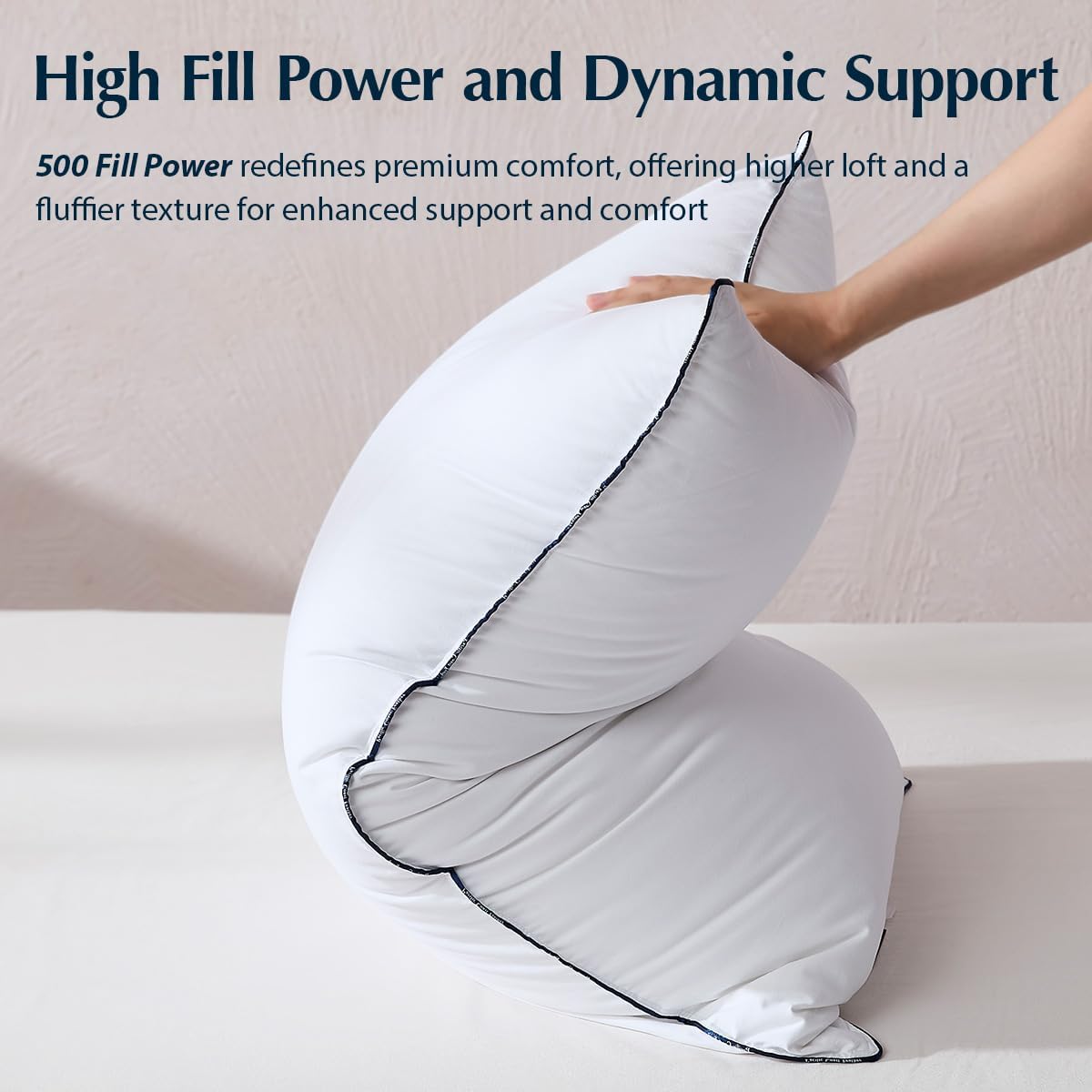 Pacific Coast Pillows Queen Size Set of 2, Goose Down Fiber Bed Pillows for Sleeping, Hotel Pillows, Downproof, Medium, White - Image 6