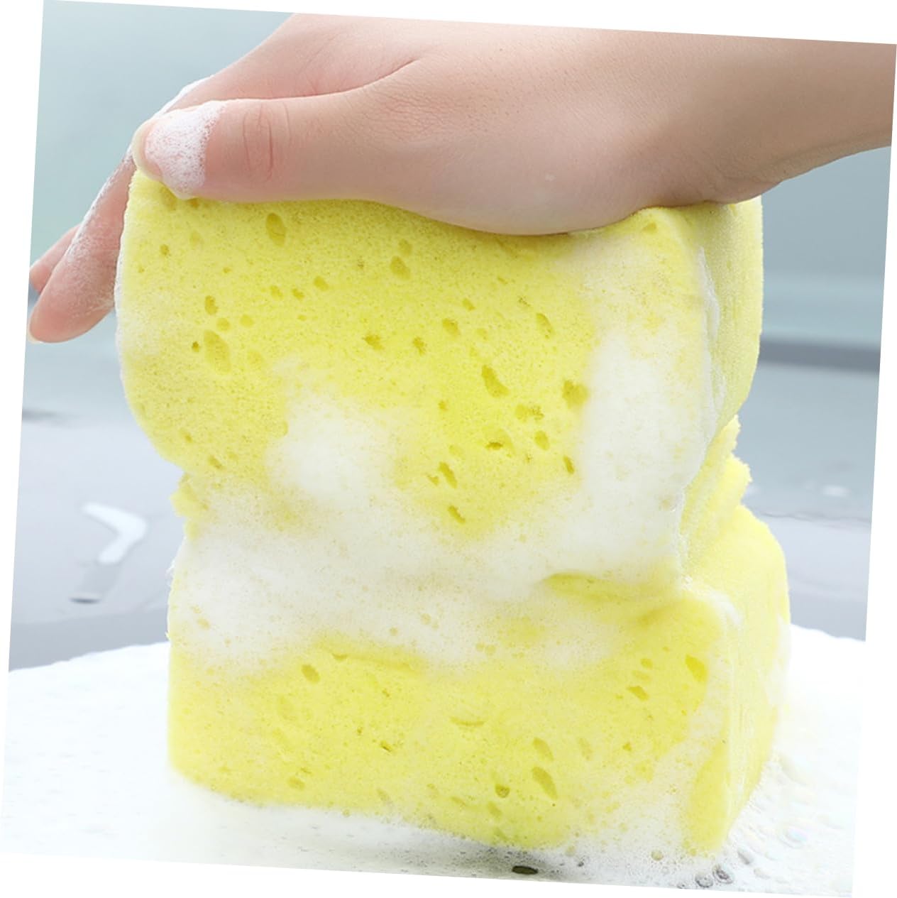 Alipis 2pcs High-Density Car Wash Sponge Microfiber Mitts for Car Cleaning Scratch-Resistant Absorbent