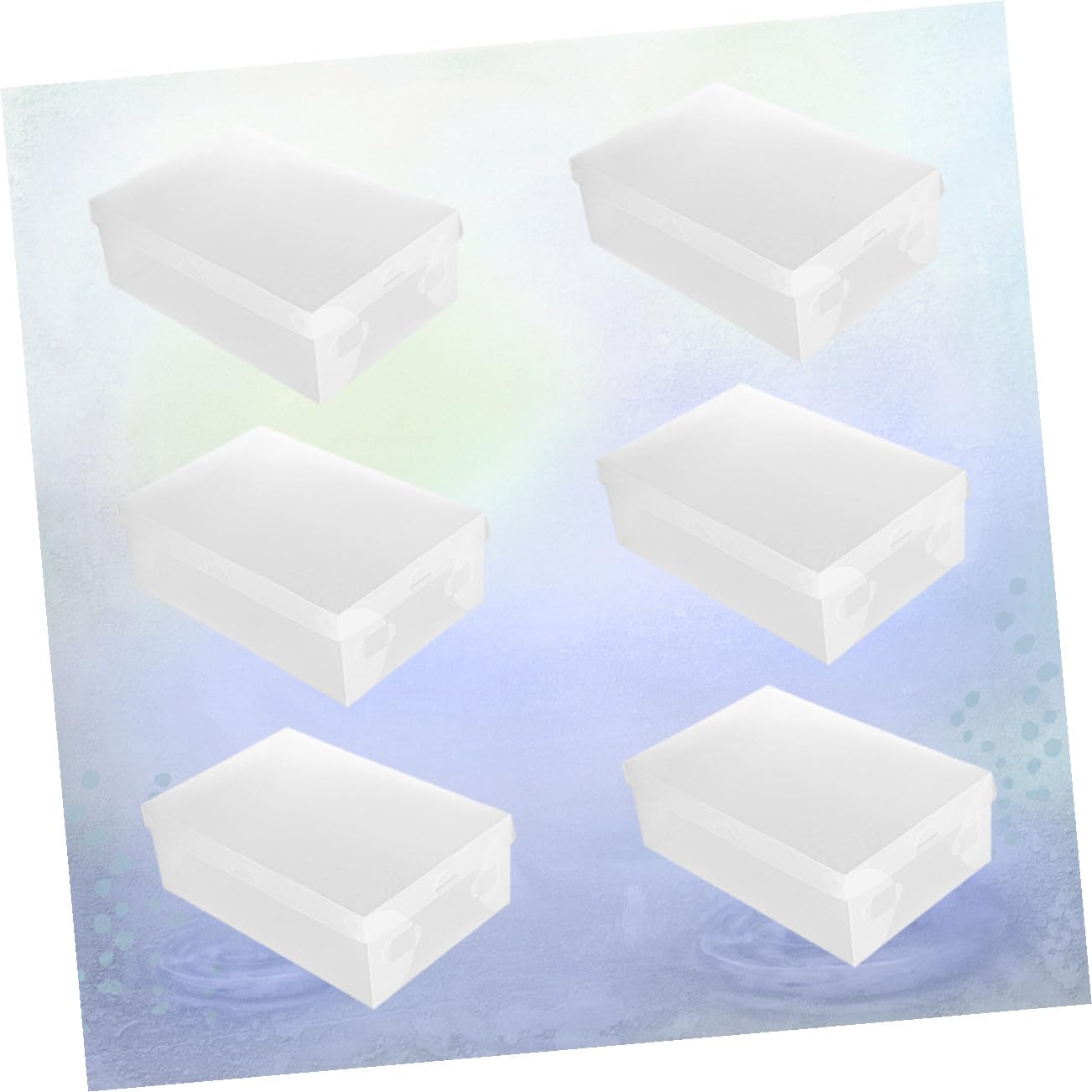Set 6 Pezzi Scatole Porta Scarpe Trasparenti Coperchio Bianco in PP 33X20X12 CM Organizer per Scarpe Impilabile per Casa e Scaffale