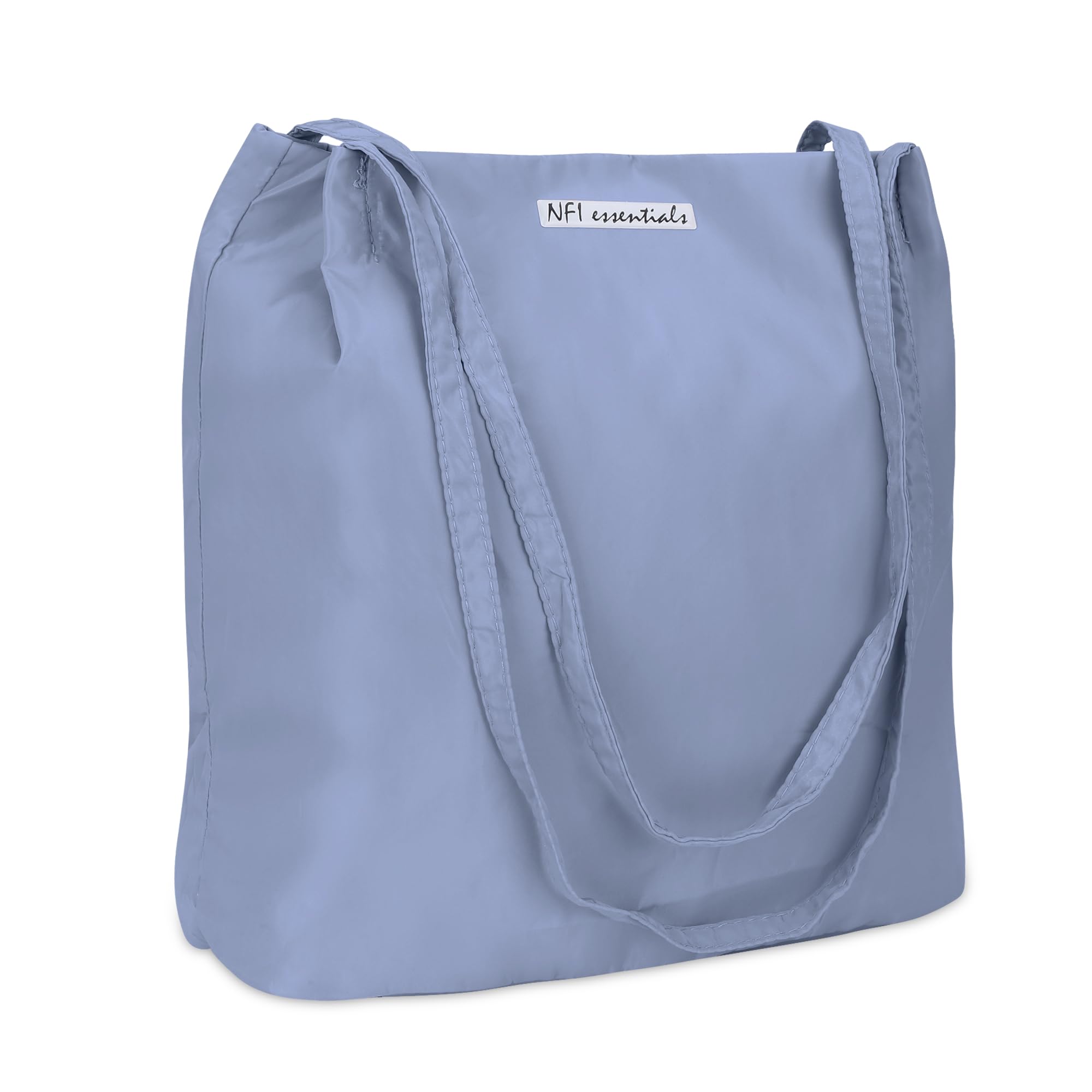 nfi essentials Nylon Tote Bag for Women College with Snap Button for Travel Handbag & Shoulder Bag, Hobo Bag for Shopping, Work, Beach, Office, College-picture-21