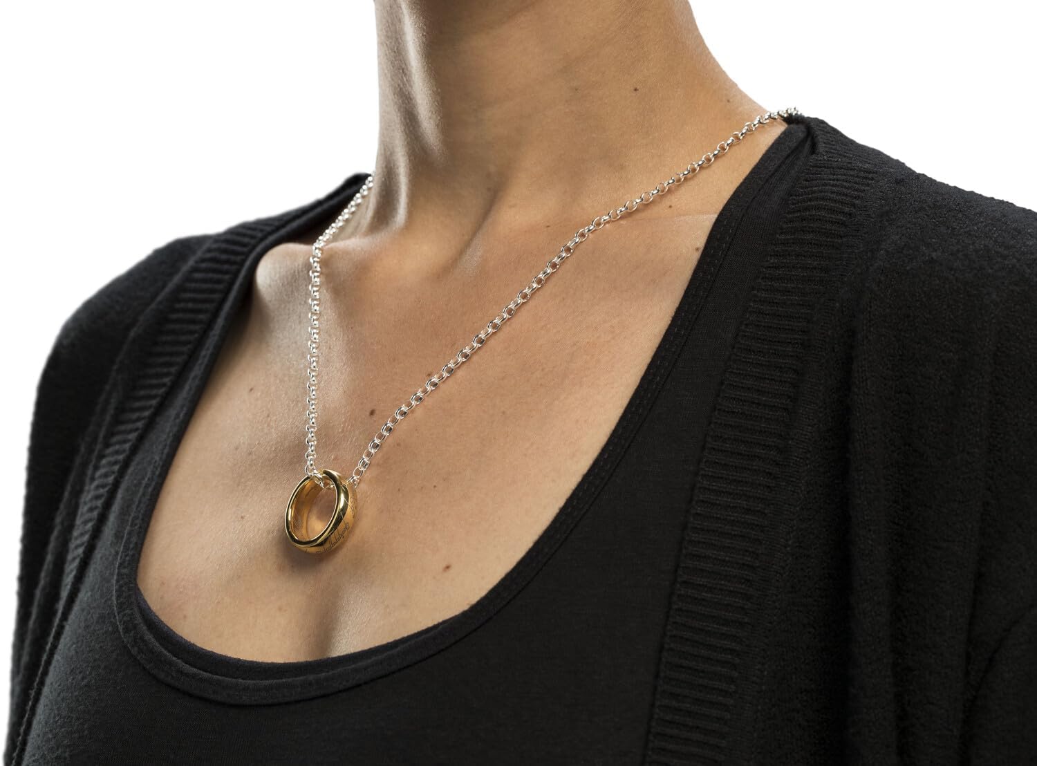 Weta Workshop - Lord Of The Rings - LOTR™ The One Ring™ (Gold Plated Tungsten with Elvish Runes), Size 13