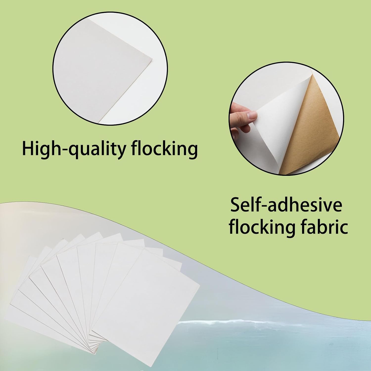 Pine & Linen 10pcs 8.3 * 11.8inch Self Adhesive Felt Sheets,Soft Velvet Sticky Back Felt DIY Self Adhesive Fabricor,A4 Size for Jewelry Box/Crafts(White)