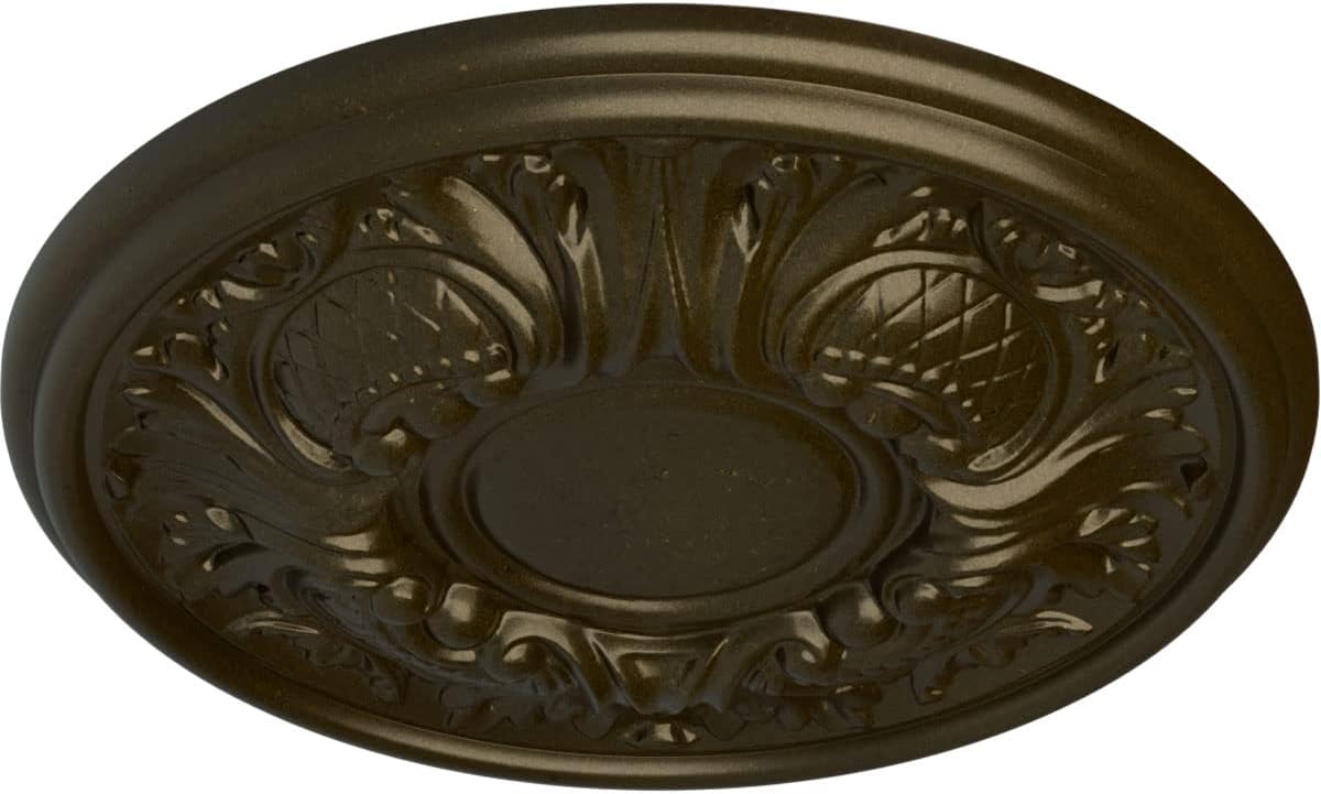 Ekena Millwork CM11WAGGS 11 3/4"OD X 1 1/4"P Wakefield Ceiling Medallion Fits Canopies Up to 3 5/8", Green Gold