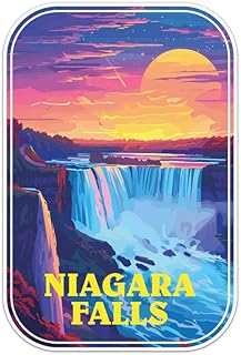 Generic Niagara Falls Sticker - Waterproof Durable Adhesive UV-Resistant Vinyl Decal for Car Bumper, Laptop, Water Bottle, Wall, and Window, Size - 3'' Longer Side