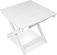 Vista 11 de Shine Company - Mesa auxiliar cuadrada plegable de madera maciza, mesa de patio pequeña Adirondack para exteriores, natural