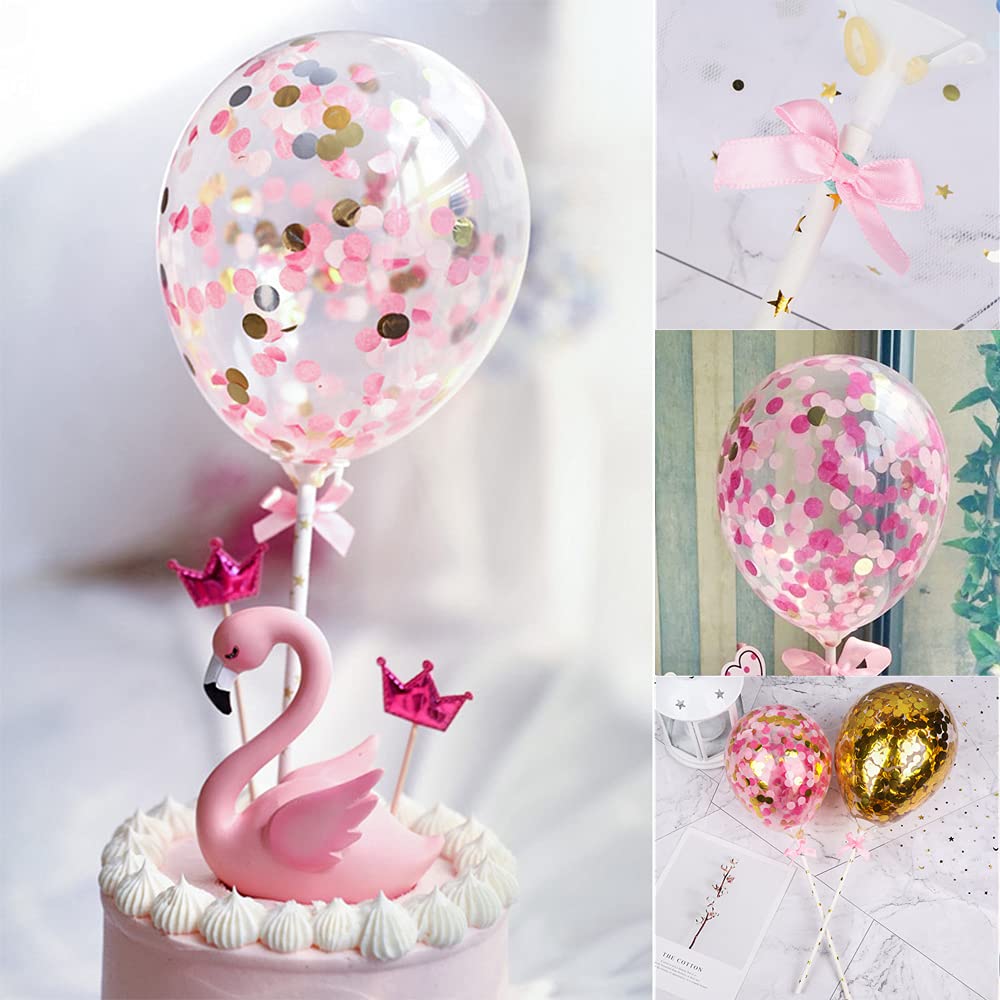 Losaria Happy Birthday Cake Topper, Rosa Krone Aus Acryl Mit Glitzer, Ca. 11-12 Cm, Für Mädchengeburtstag
