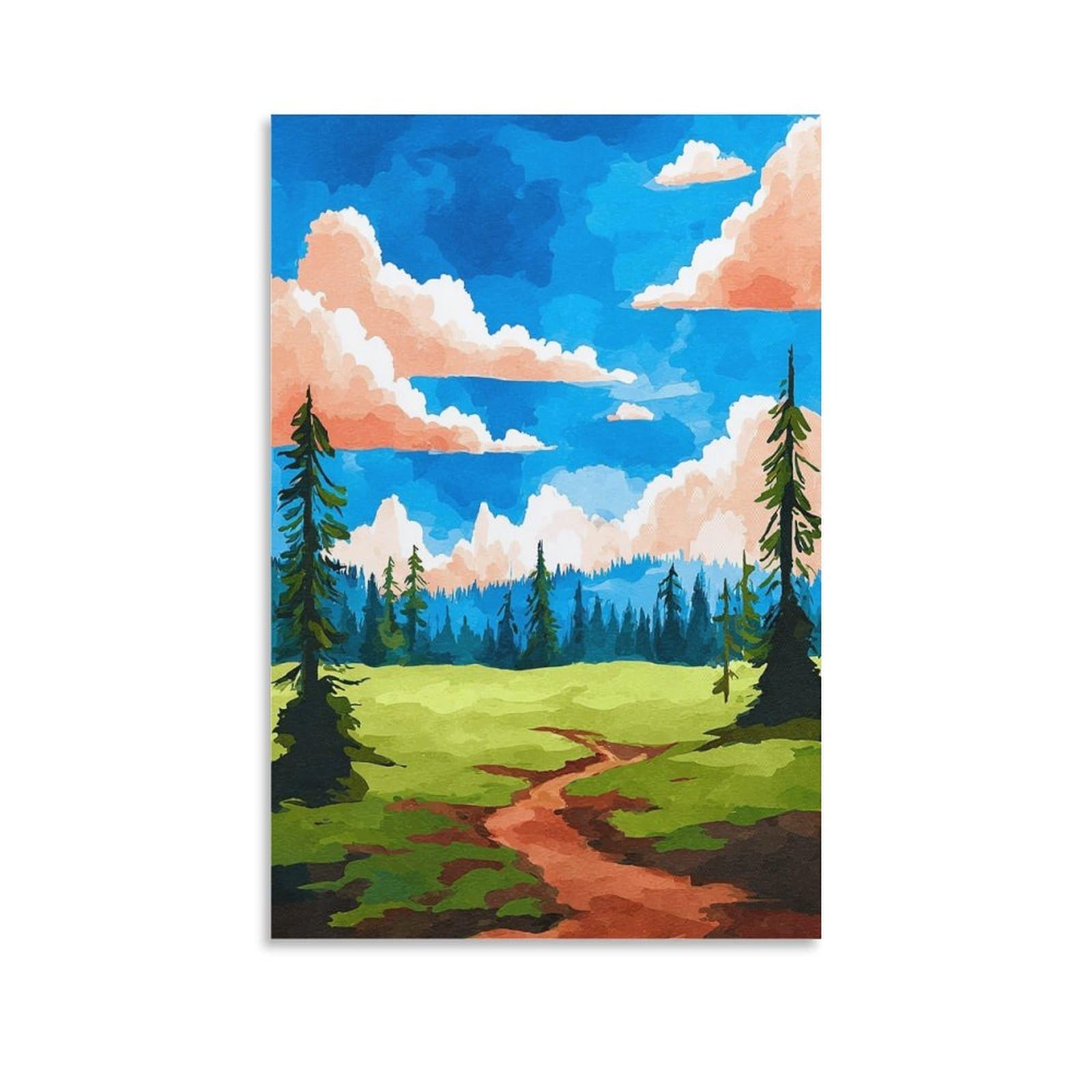 ZBBGGOZ Fishlake National Park Posters 20x30inch(50x75cm) Vintage Watercolor Canvas Art