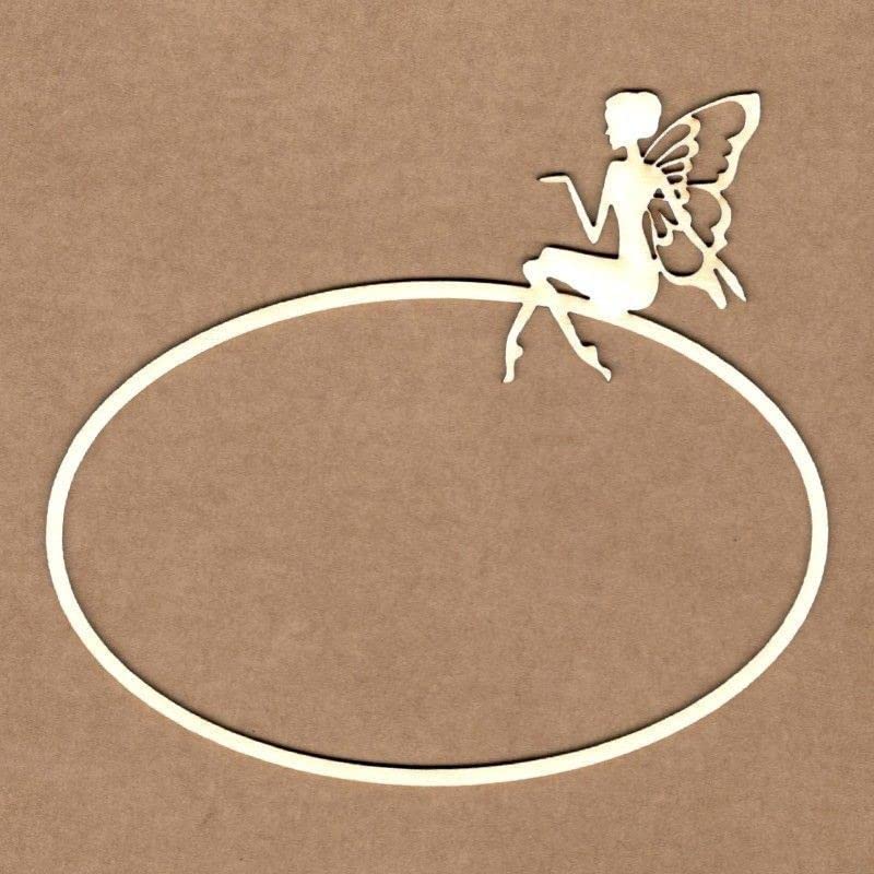 KORA projects - Chipboard - Marco con hada – Silueta de cartón prensado para Scrapbooking y Manualidades
