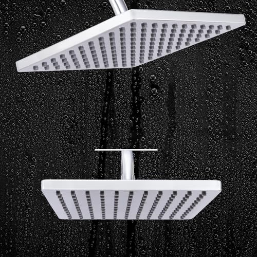 Image of Mila Gleam Rain Shower| Chrome Finish Square Overhead Shower | 250 * 250mm Ceiling Mounted | ABS Body| Single Function Rainfall Shower for Broad Coverage & Water Efficiency| (Without Arm)