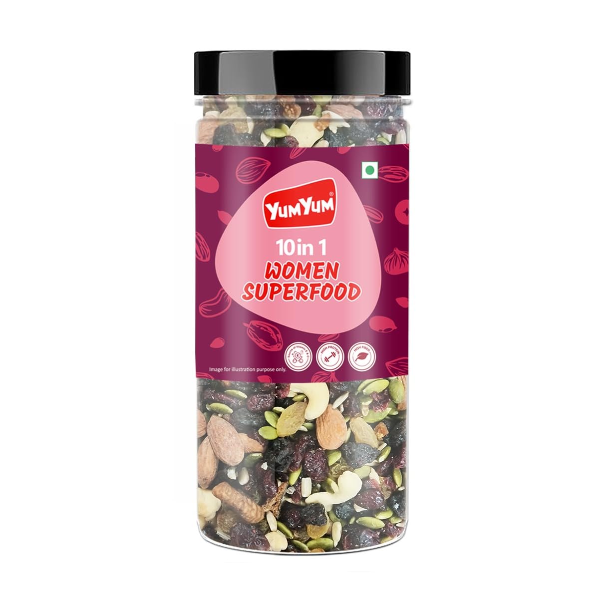 YUM YUM 10 in 1 Women Superfood 250g | Trail Mix | Dried Fruits, Nuts & Seeds | Rich in Antioxidant | High in Protein | Healthy Snacks for Moms | Ready to Eat (B0CSVQGJ4J) Amazon Price History, Amazon Price Tracker