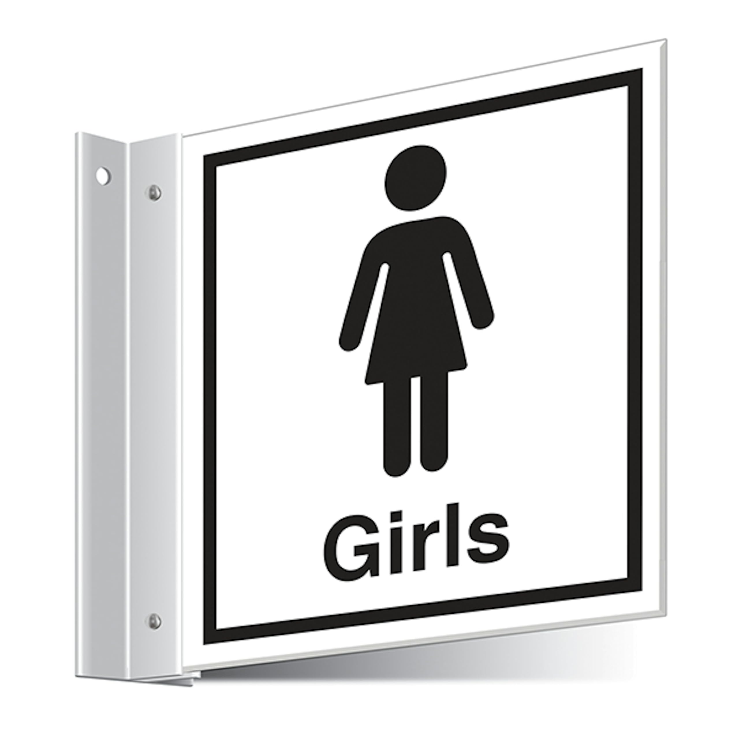 V Safety Girls Toilets Corridor Sign 150 x 150 mm - 3mm Indoor Palboard Safety Sign