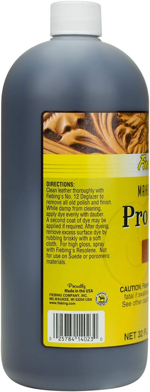 Fiebing's - Pro Dye 32 Oz Mahogany - Professional Oil Dye for Dyeing Leather