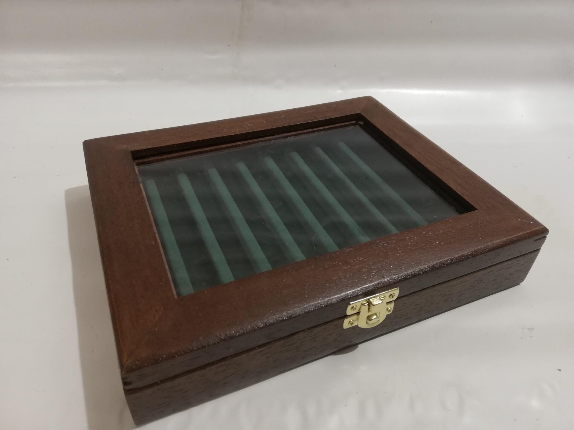 Vetrina Espositore in Legno per Penne Stilografiche con Interno in Velluto, Cofanetto Porta Penne da Collezione per 9 Stilografiche, Artigianale Made in Italy