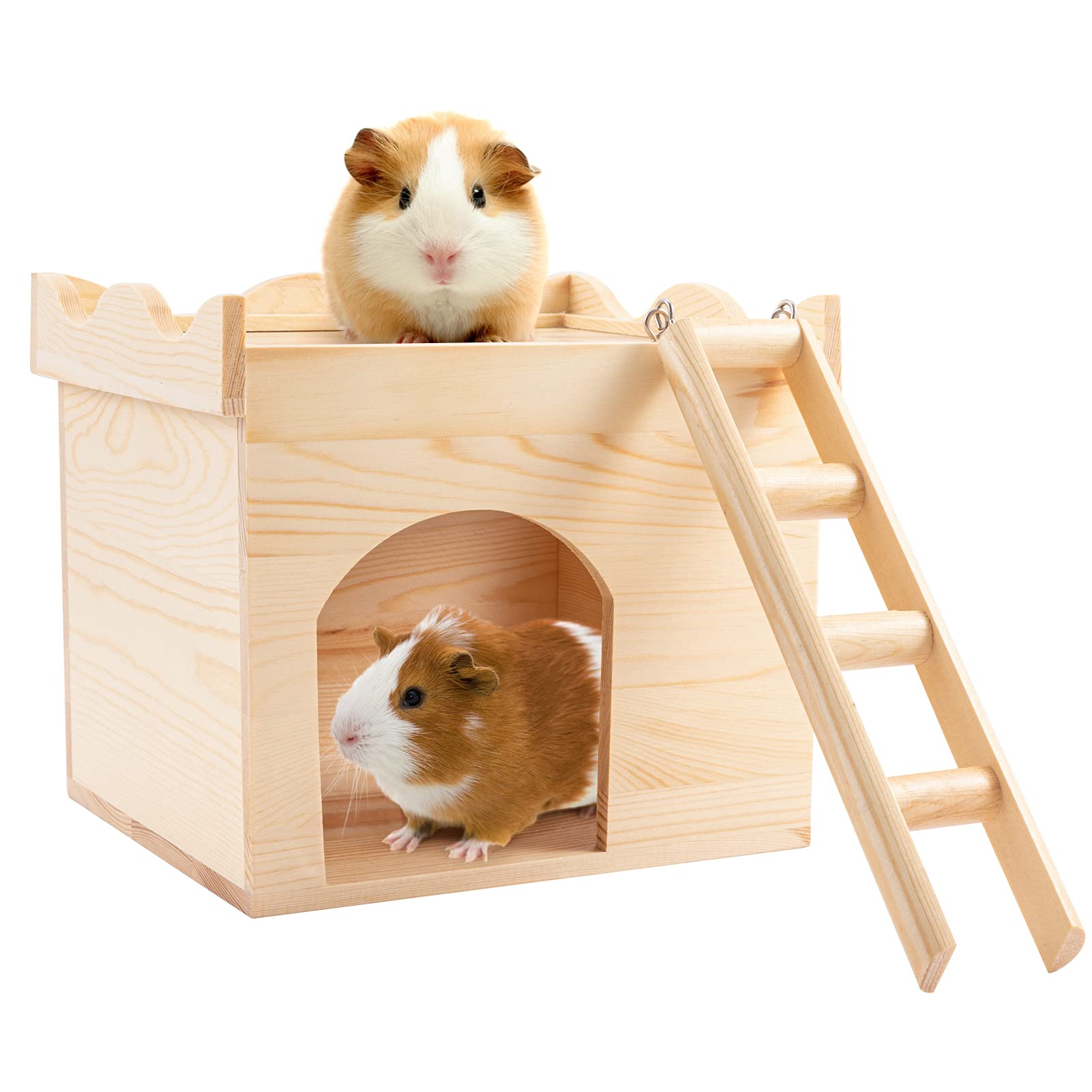 Buy MEWTOGO Wave Style Guinea Pigs Castle Wood House Guinea Pig