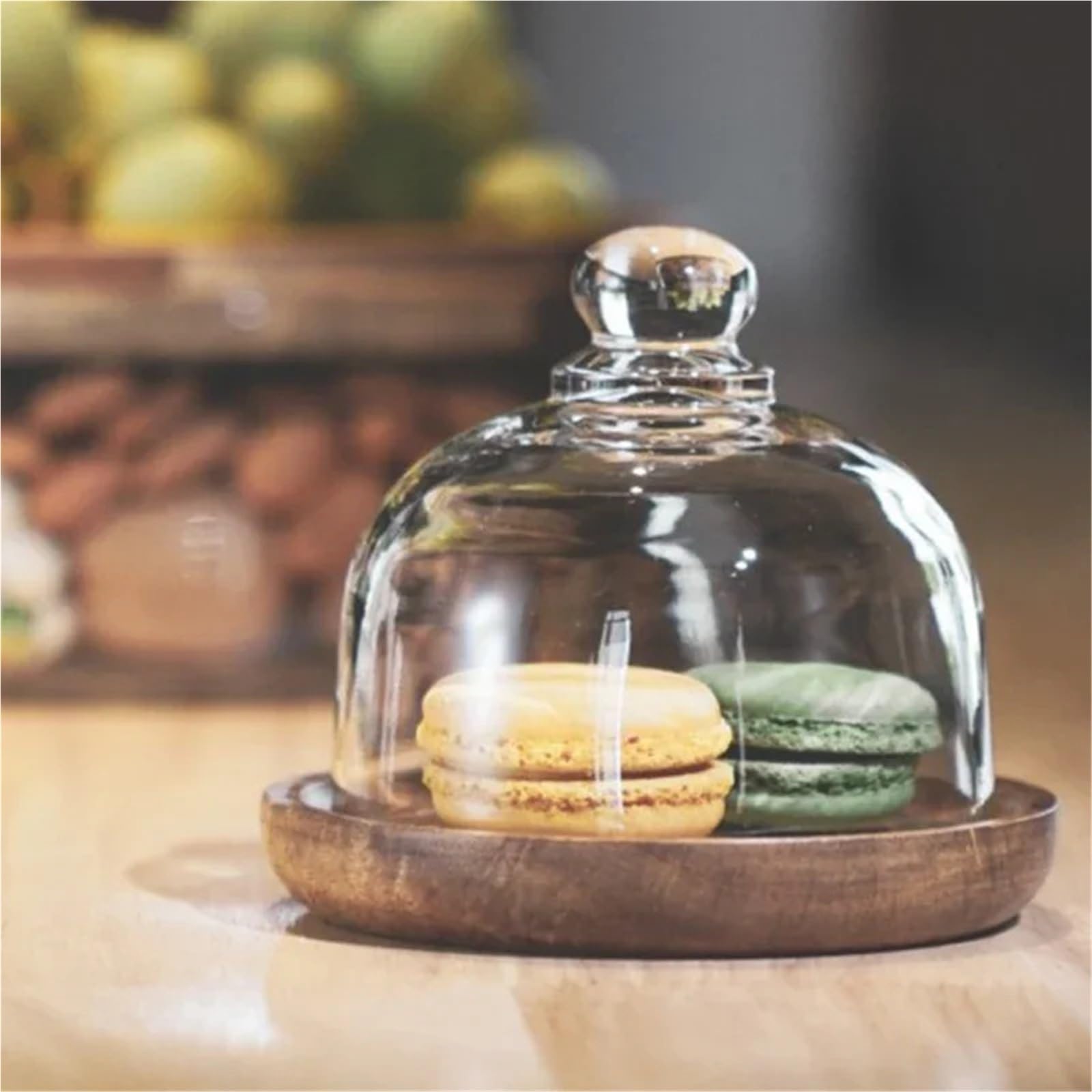 Vorratsglas Kreativer Vorratsbehälter for Lebensmittel aus Glas mit Holzdeckel, versiegeltes for Küchensnacks und Früchte(C)