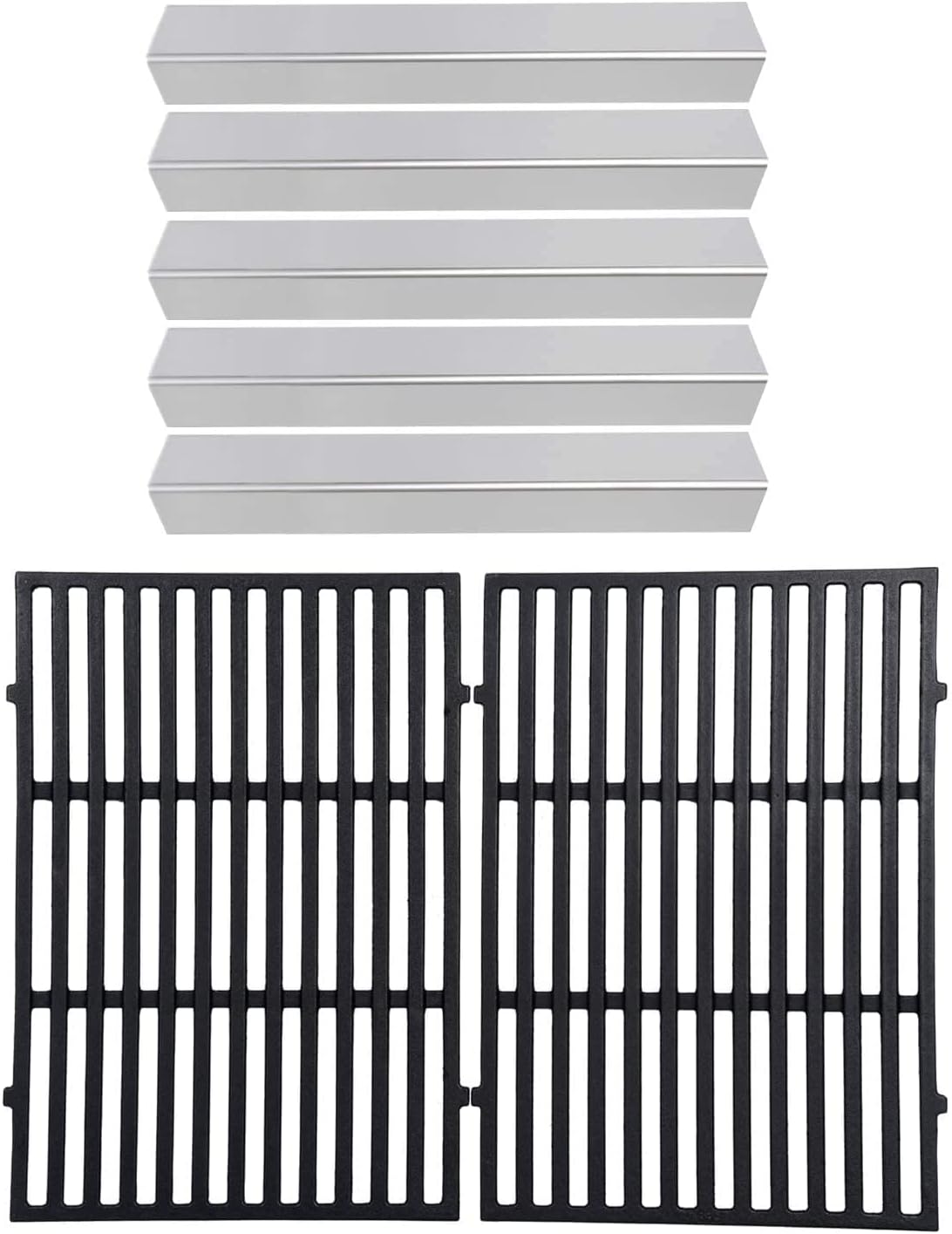GasSaf 15.3 inch Flavorizer Bars and 17.5 inch Grill Grates Replacement for Weber 7636 7638, Spirit 300 Series E310 E320 E330 S310 S320 S330 Gas Grills with Front Control Knob (2013-2017)