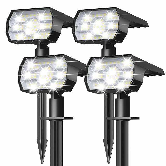 NYMPHY Solar Lights Outdoor Waterproof IP68 56 LED 3 Lighting Modes Solar Powered Garden Yard Spot Solar Lights