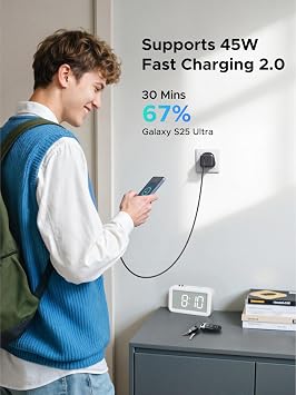UGREEN 45W USB C Charger 3 Port Fast Wall Charger Plug Multi Adapter