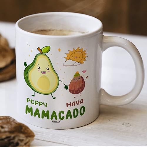 Vista 30 de CUBICER Taza de café de cerámica blanca personalizada, diseño de búho, tazas con nombre personalizado, divertidos regalos de cumpleaños para Búho