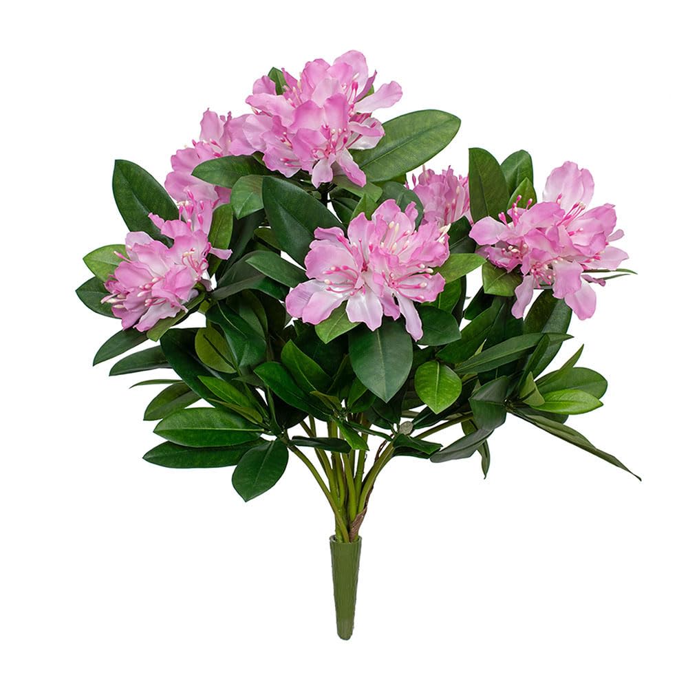 Floristrywarehouse Red Artificial Rhododendron Bush Flame Retardant 45Cm/17 Inches Tall Deep Fuchsia