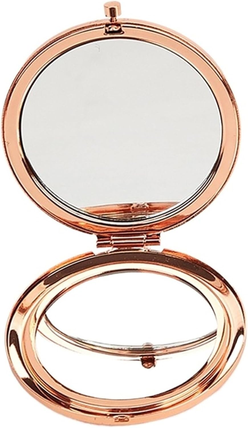 Round Double Side Metal Pocket Mirror Makeup Folding Hand Held Make Up Mini Cosmetic Gifts Purse for Travel(Gold)