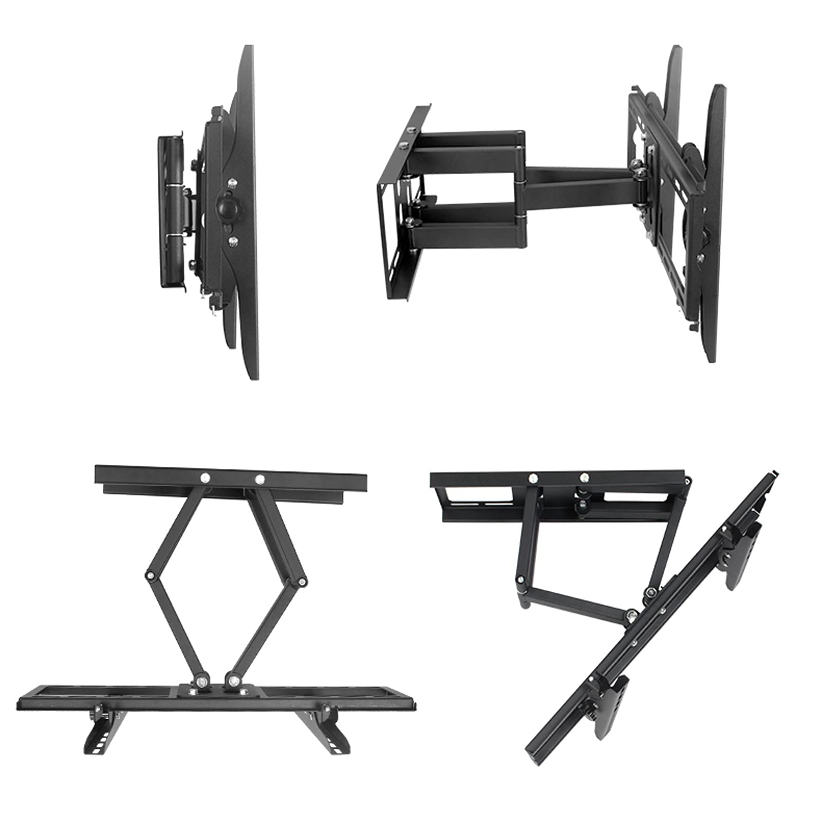 TV Stand Pieghevole a Sei Bracci TV Inclinazione Girevole a Muro Pieno Staffa a Muro TV Staffa for TV a Schermo Piatto da 42-75 Pollici, Tiene Fino a 198 libbre .per casa, Ufficio
