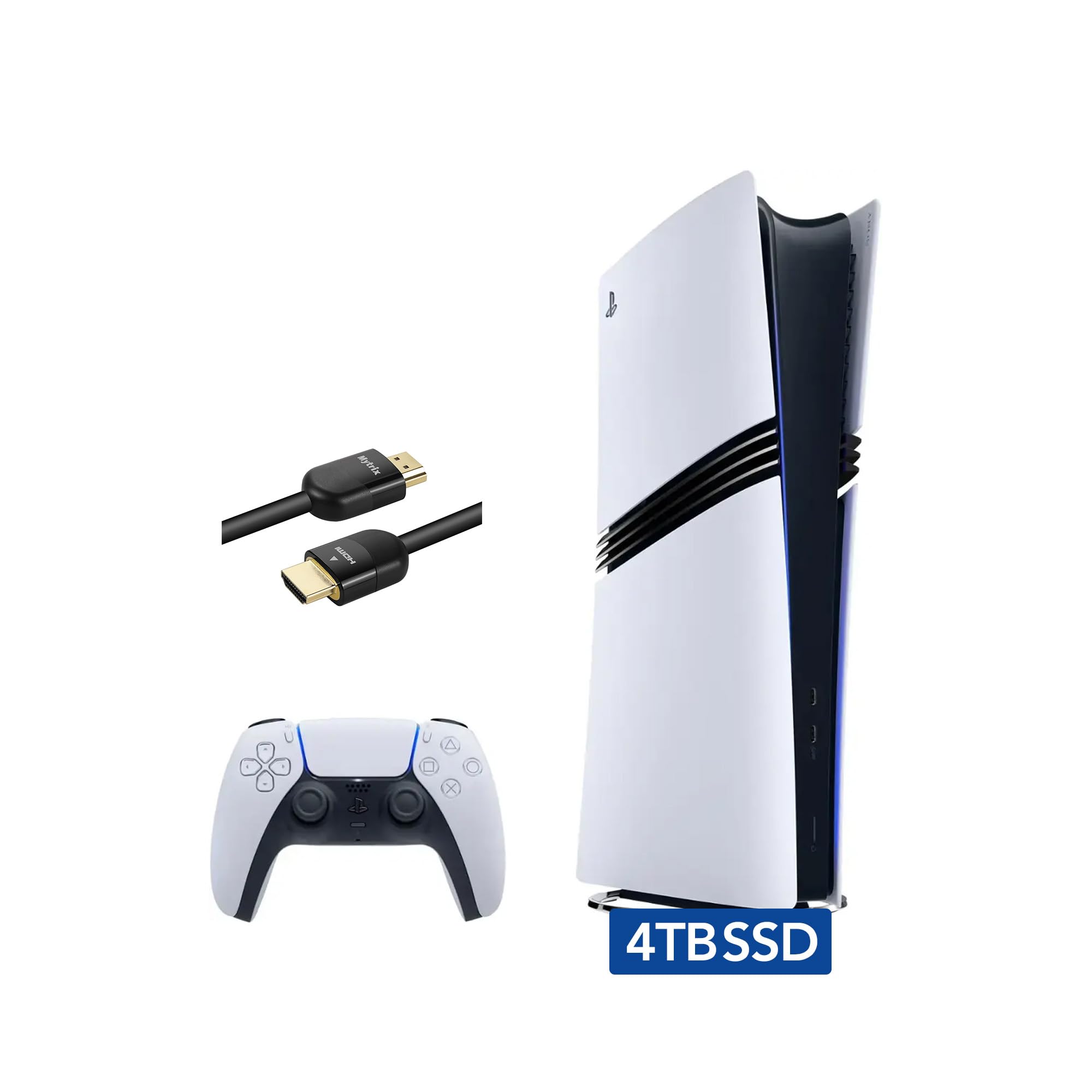 PlayStation 5 Pro with 4TB SSD Storage, Wireless Dualsense Controller - PS5 Pro Gaming System, White (Renewed) [video game]