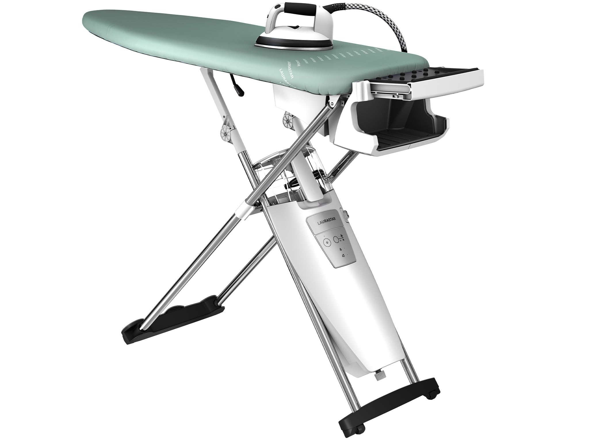 Laurastar S Pure Plus Sistema de planchado, Vapor Higiénico Elimina el 99,9% de Bacterias y Ácaros, Mesa Activa, Ruedas, Depósito Desmontable | Elimina bacterias y ácaros, mesa activa, ruedas, depósito extraíble
