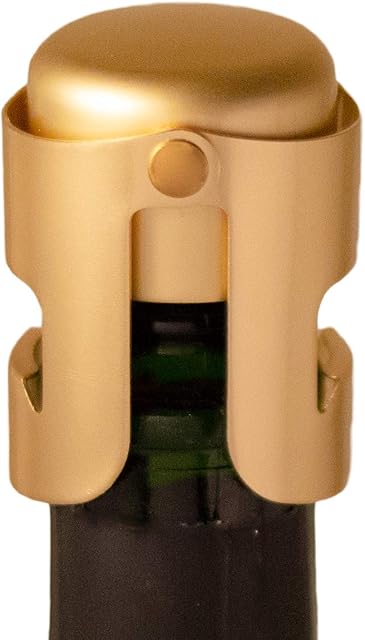 Classic Gold Plated Champagne Stopper, Designed in France, Super Seal Technology, Smooth Rounded Edge, Fizz Saver, Fingerprint Proof Metal, Make Your Champagne Glow (1)