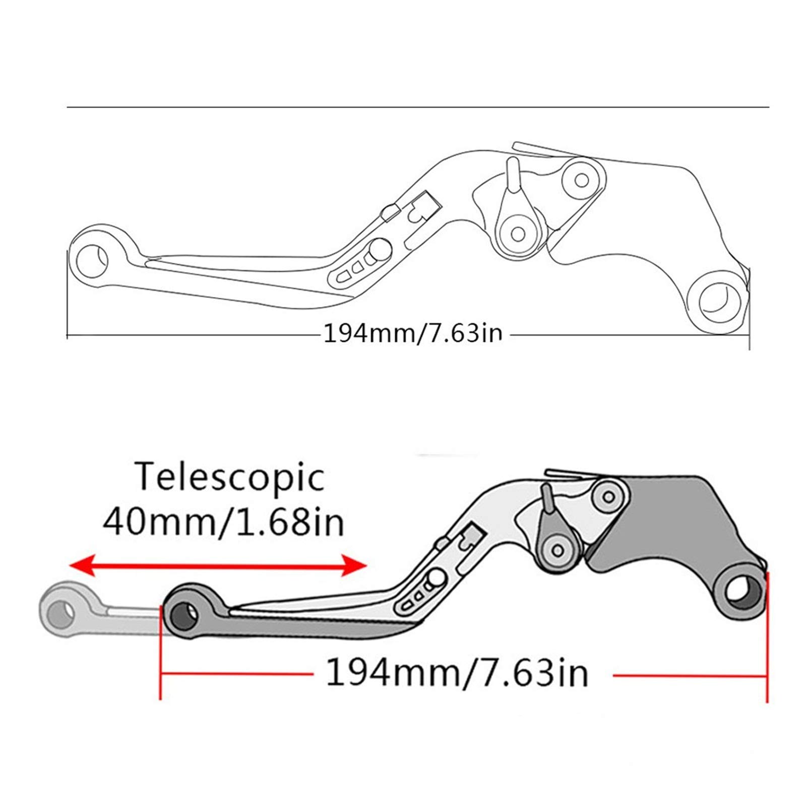 Leviers d'embrayage Accessoires De Moto EXTENDIABLE Le Levier d'embrayage De Frein De Frein De Guidon Se Termine pour Y&amaha YZF R6 1999 2000 2001 2002 2003 2004 Moto Frein Embrayage (Color : A)