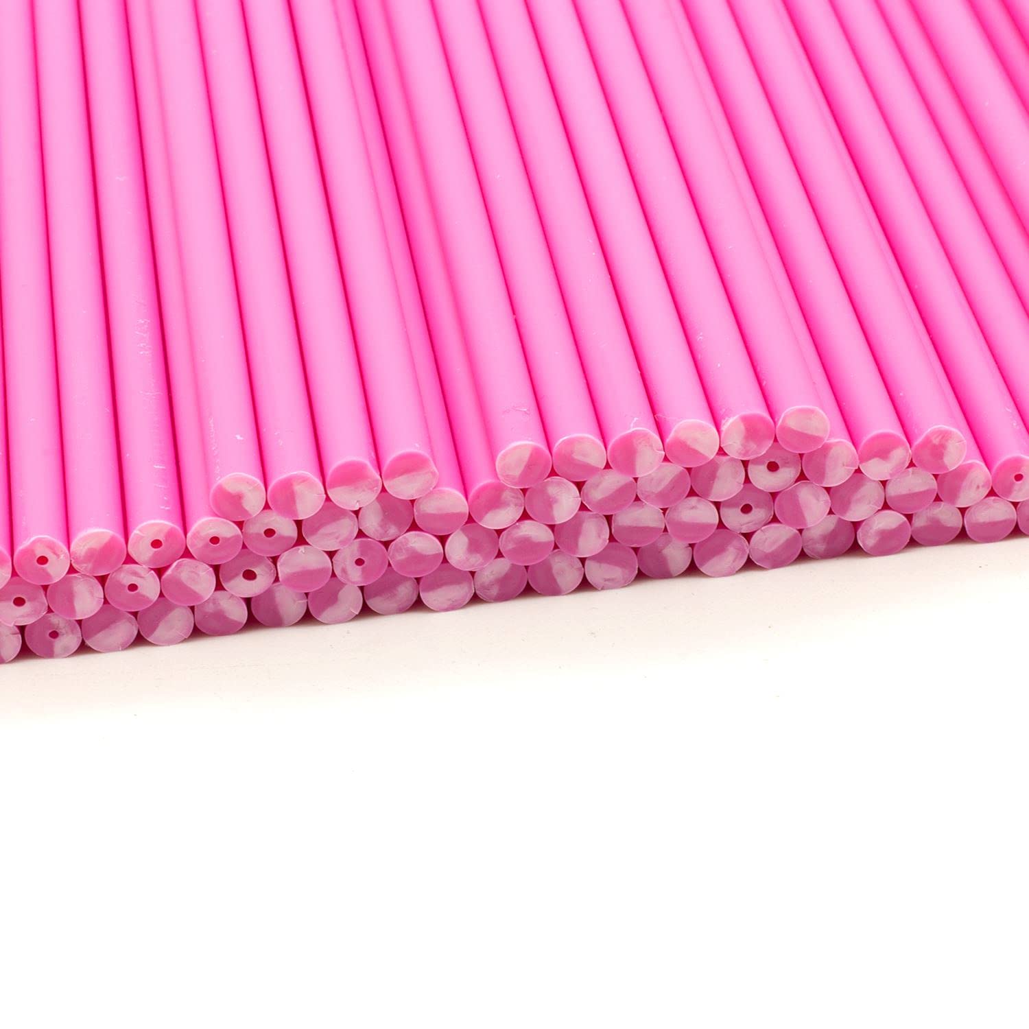 Plastic Lollipop Sticks - 89mm x 4mm Pack of 75 (Pink)