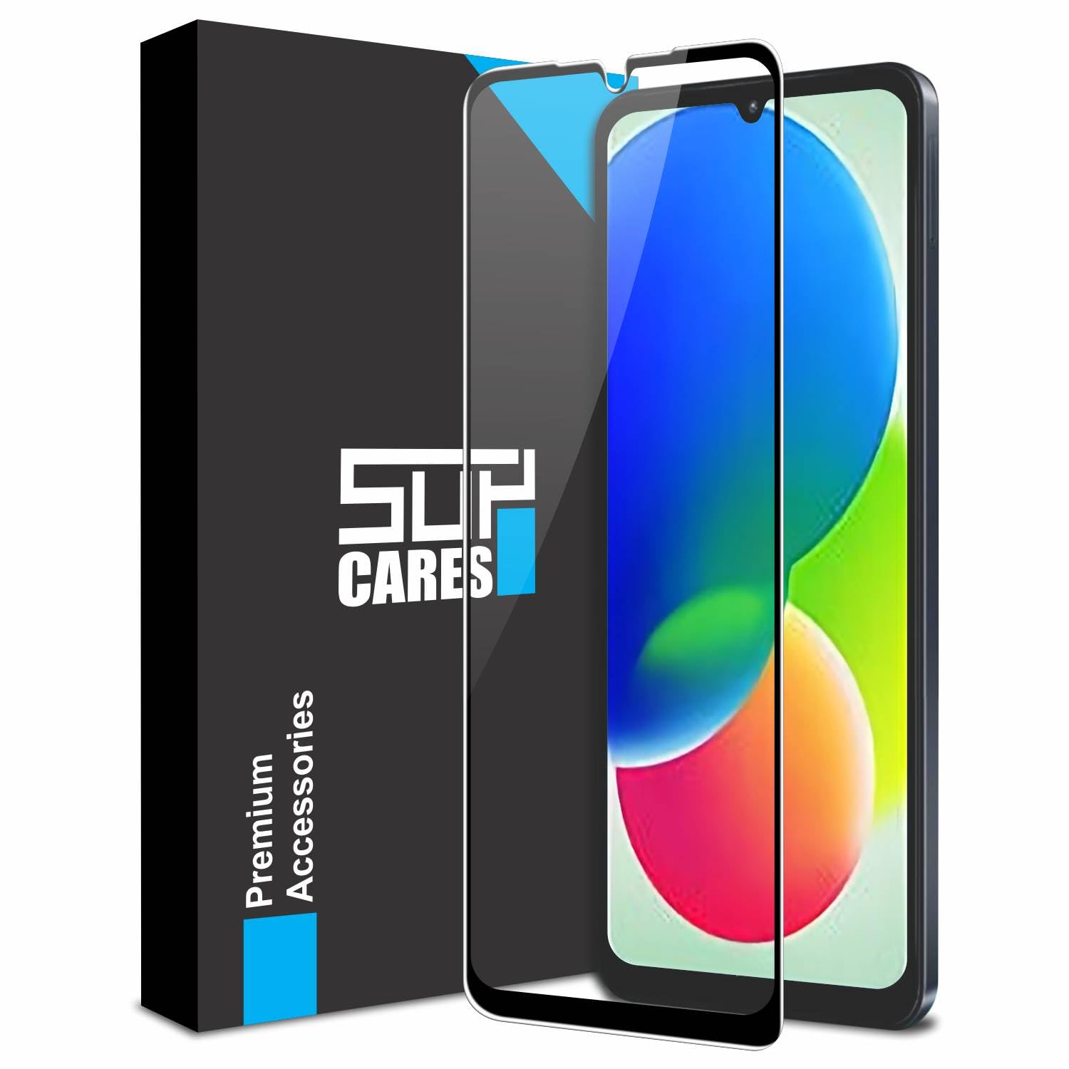 SupCares Tempered Glass for Samsung Galaxy M17e, M07, A07, F07 and F70e (6.7 Inch) With Installation Kit | 9H Edge to Edge Screen Protector | Black