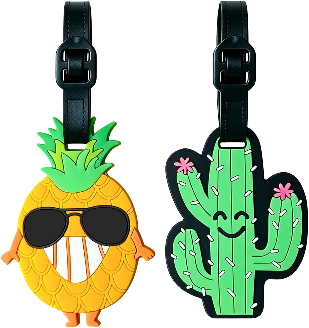 2-Pack Luggage Tags for Suitcases, Rubber Cute Style Bag Tags for Men Women Kids Luggage Handbags, Plane Travel Essentials, Mixed Set