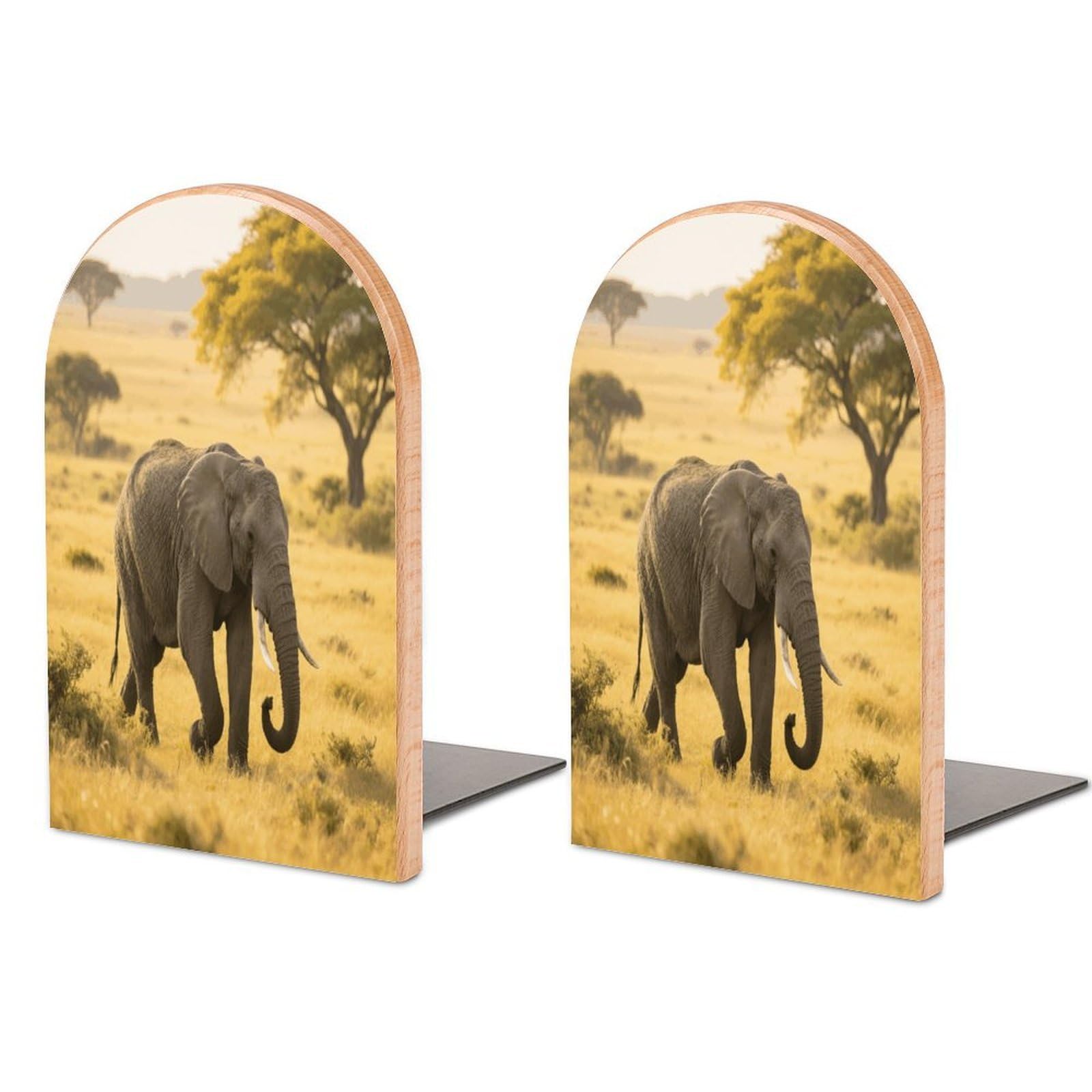 Sujetalibros de elefante para estantes antideslizante resistente