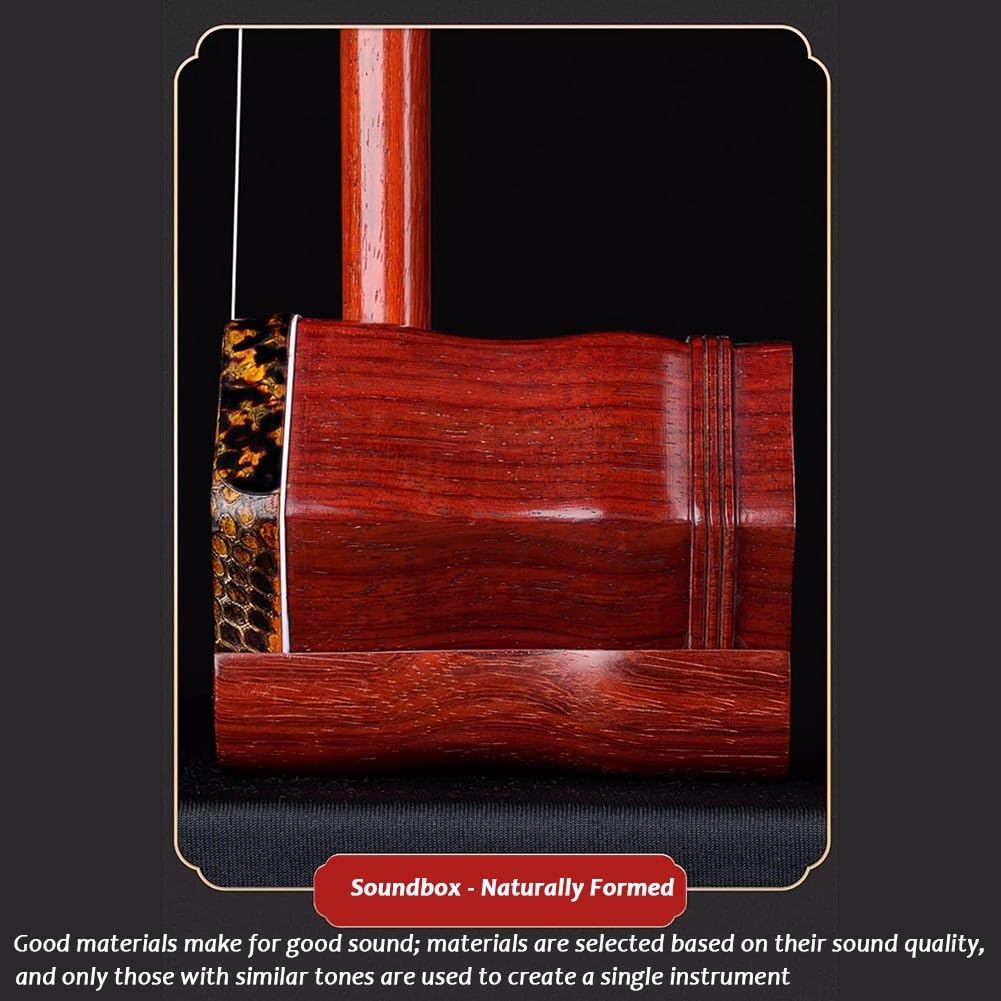 Erhu Cinese, Strumento Musicale Violino Cinese A Due Corde In Legno Di Palissandro Con Accessori Inclusi Ideale Per Principianti, Esibizioni E Esami Di Livello(Red-B)