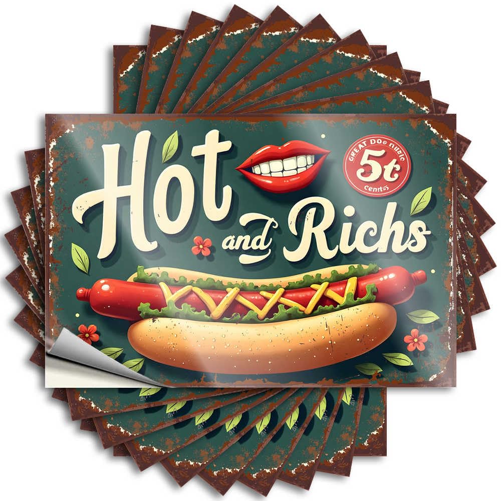Saying - Encouraging Case Hot and Rich: A Deliciously Savory Delight for 5 Cents! for Boys Teen Bedroom Decor(12X18CM)