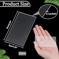 Vista 2 de AHANDMAKER 20 tarjetas de lugar de acrílico transparente, placa rectangular de acrílico para tarjetas de nombre, tarjetas de asiento en blanco