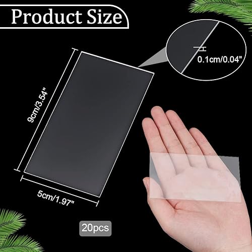 Miniatura 2 de AHANDMAKER 20 tarjetas de lugar de acrílico transparente, placa rectangular de acrílico para tarjetas de nombre, tarjetas de asiento en blanco,