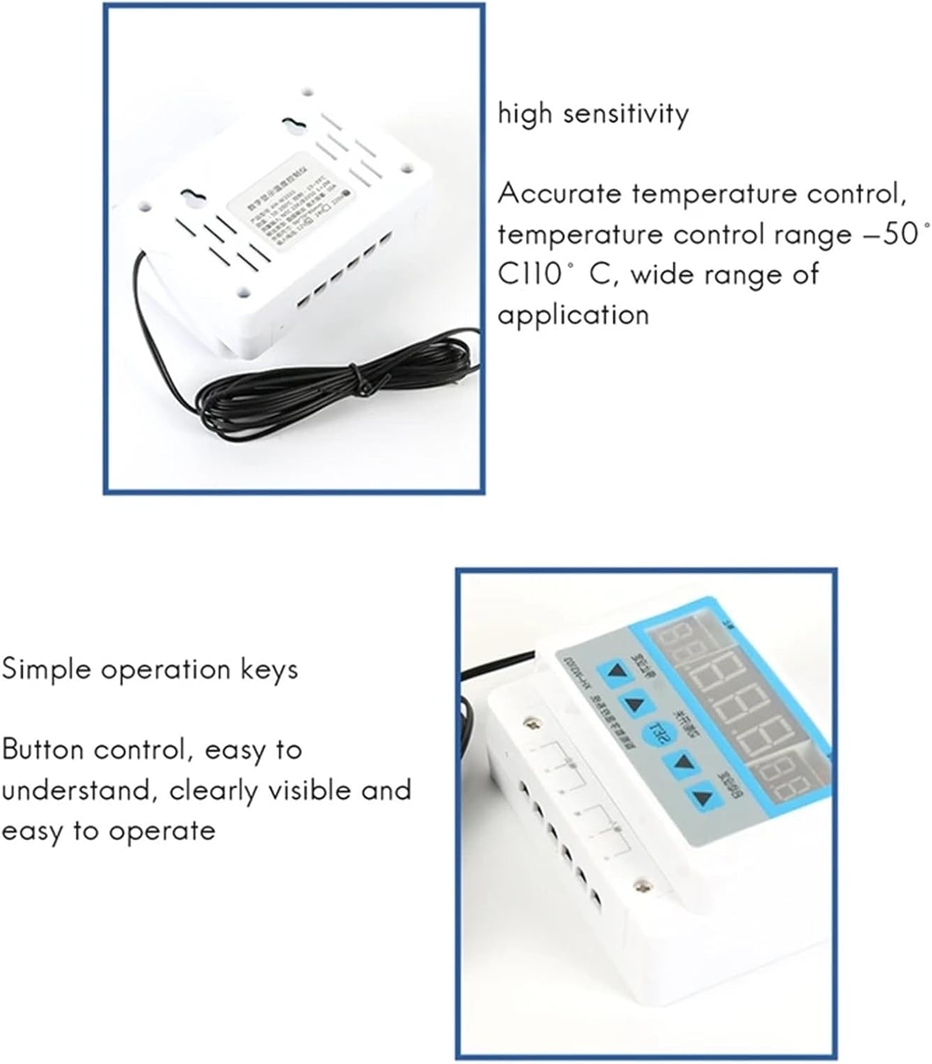 XH-W3103 Max 5000W Digital Thermostat 30A Temperature Controller Switch for Home Industry Appliance(DC24V)